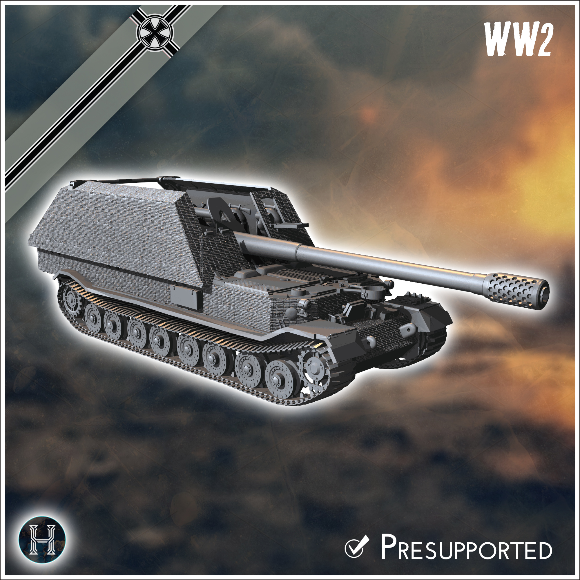 Waffenträger Grille 19 210mm on Tiger VK 45.01 (P) Porsche - Germany Eastern Western Front Normandy Stalingrad Berlin Bulge WWII